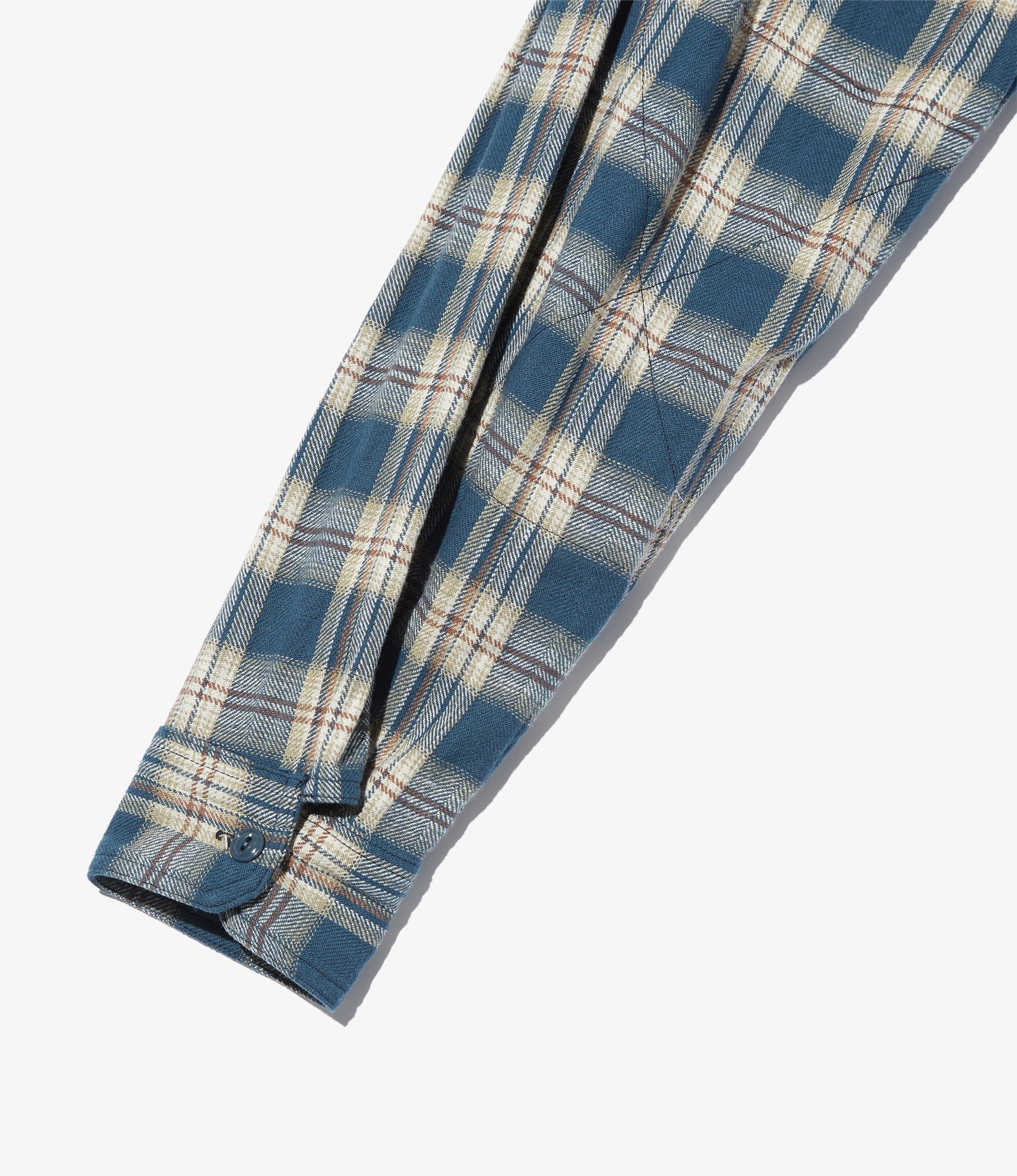 Engineered Garments Work Shirt - Navy Cotton Plaid Jacquard