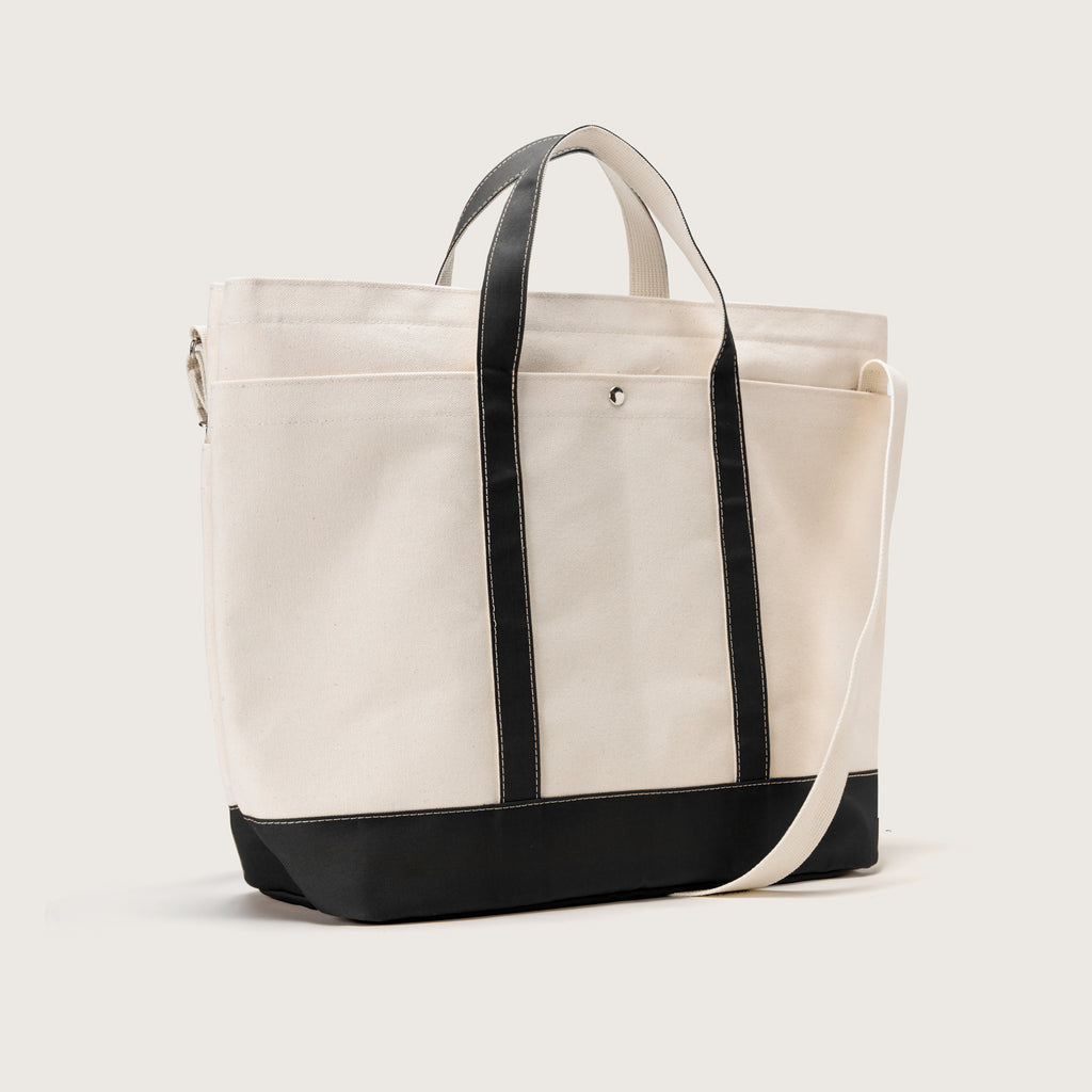 Bags In Progress Zipper Tote Large - Natural x Black - Totem Brand Co.