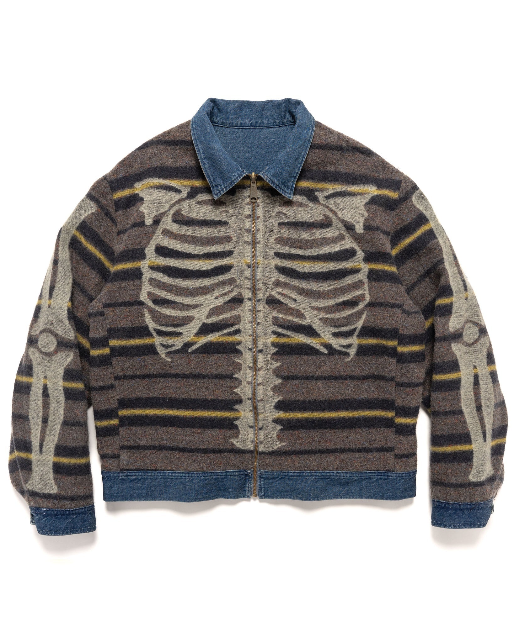 KAPITAL BONEライニング リバーシブルZIP UP ワークJKT Kapital Unisex Denim Bone Lining Reversible Zip Up Work Jacket