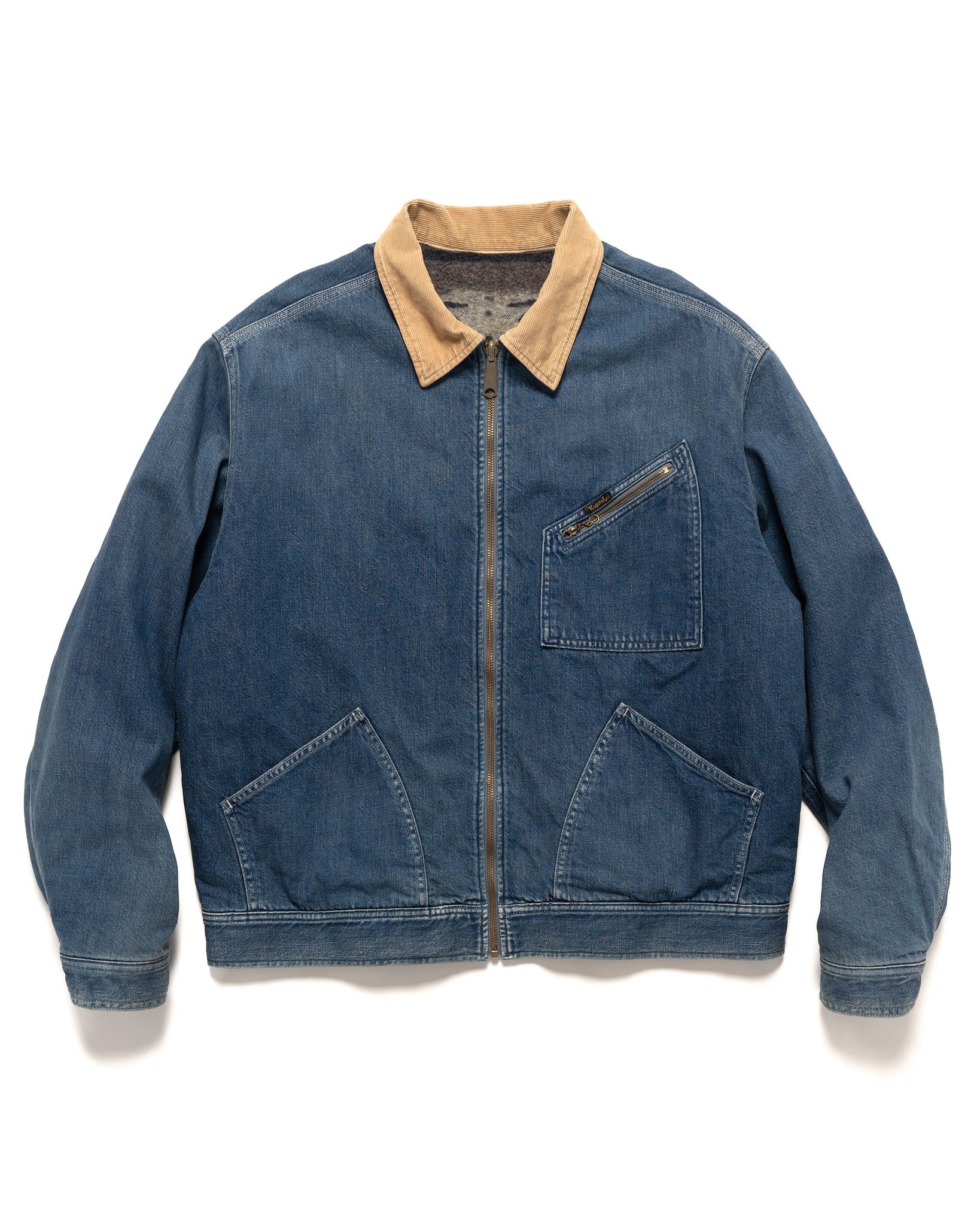 Kapital 11.5oz Denim BONE Lining Reversible ZIP-UP Work Jacket