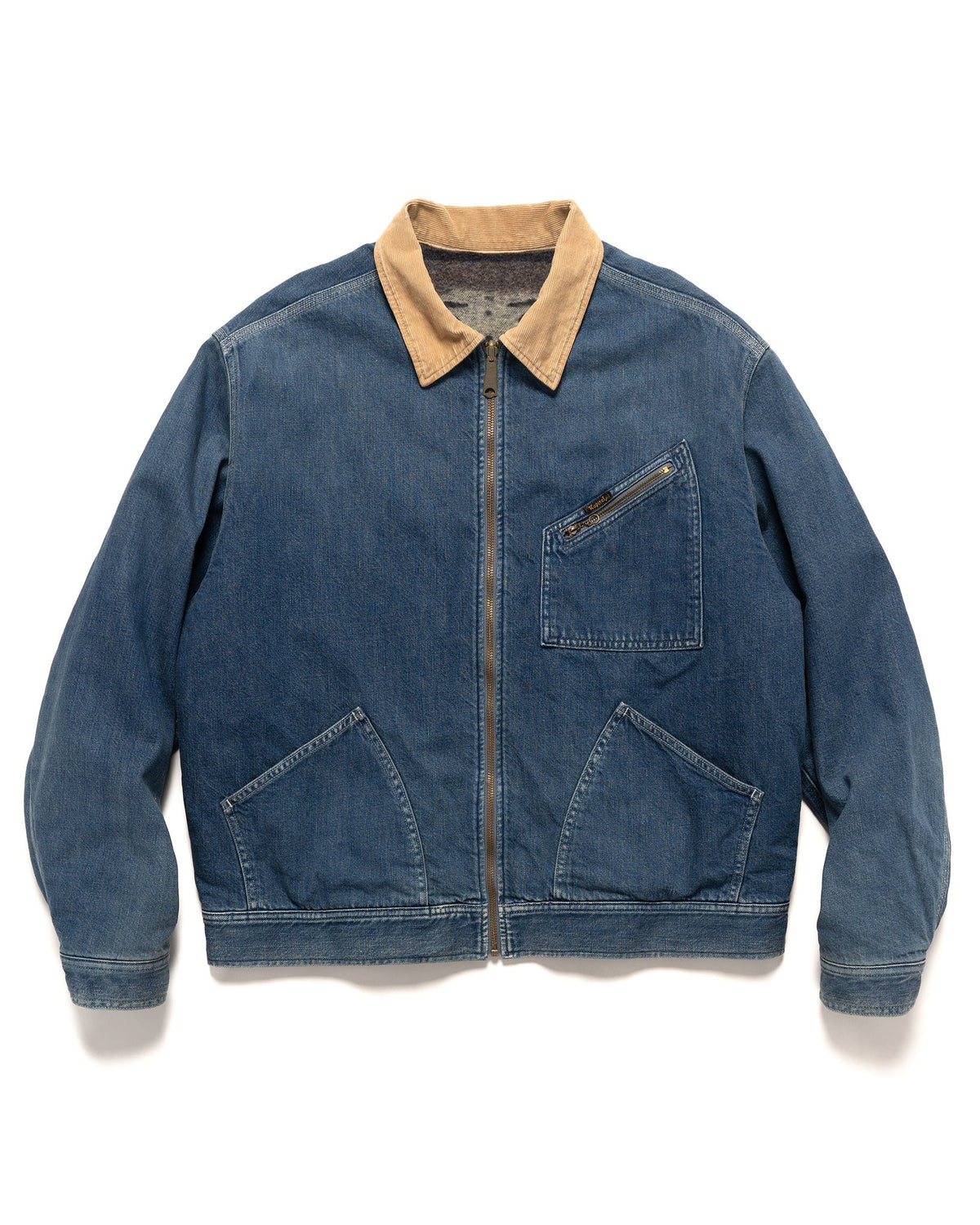 Kapital 11.5oz Denim BONE Lining Reversible ZIP-UP Work Jacket 