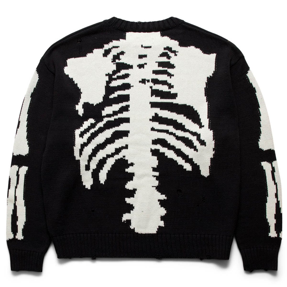Kapital 5G Cotton Knit BONE Crew Sweater - Black – Totem Brand Co.