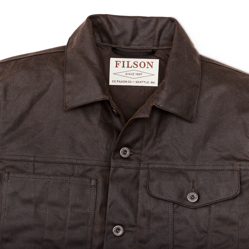 Filson Short Lined Tin Cloth Cruiser Jacket Wax Brown