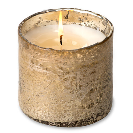 Himalayan Candle Matte Gold Artisan Blown Glass Tumbler - Lilac & Leather