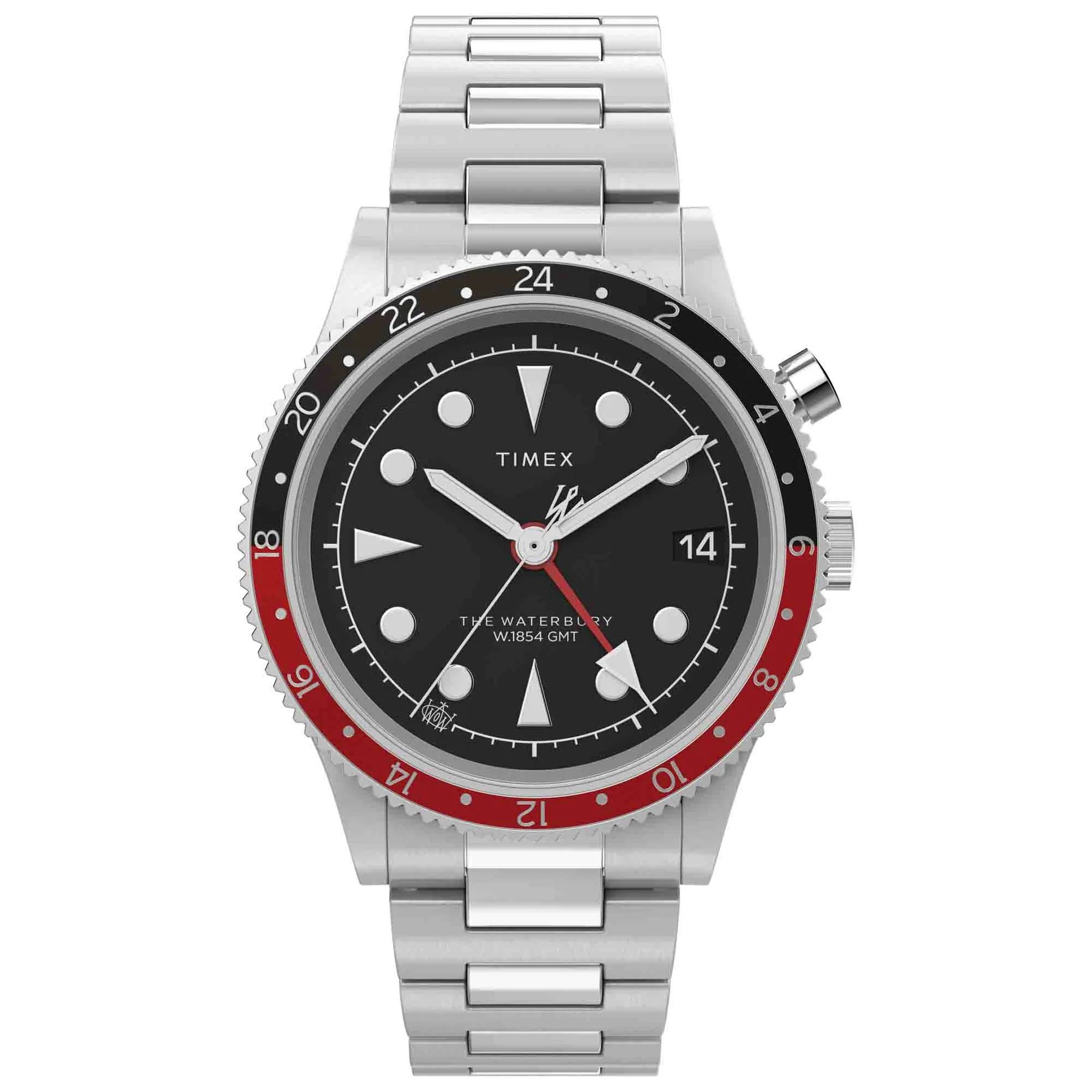 Timex Waterbury Traditional GMT 39mm Black Red SS – Totem Brand