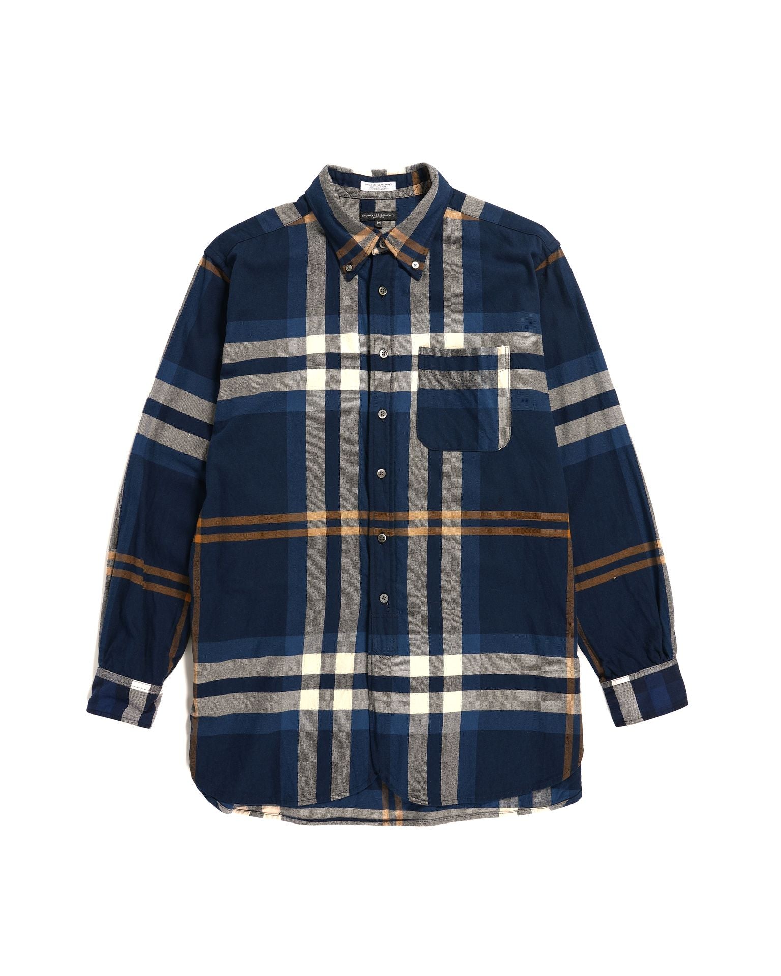 Engineered Garments 19th Century BD Shirt Cotton Big Plaid- Navy