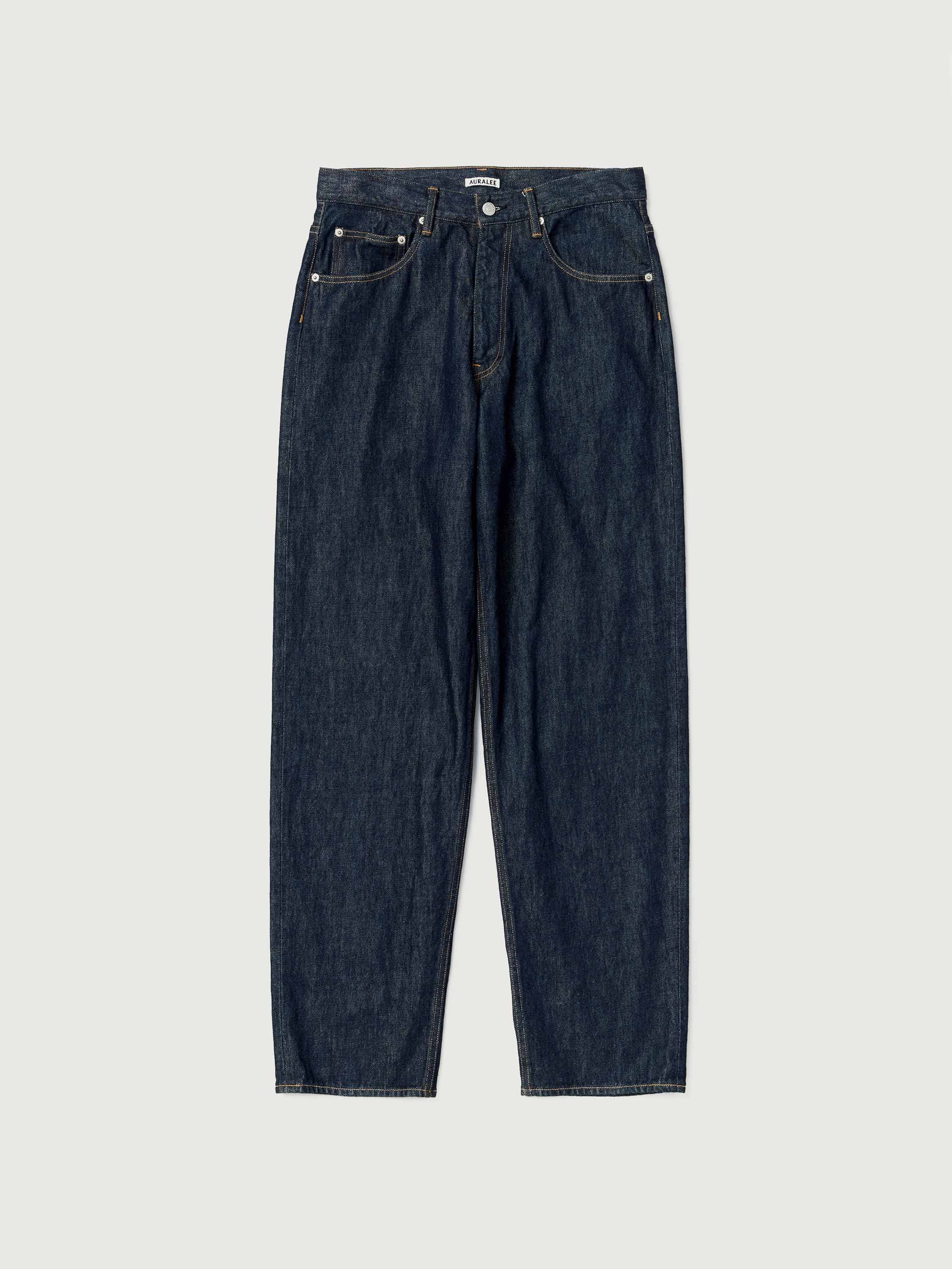 Auralee HARD TWIST DENIM WIDE PANTS - Indigo