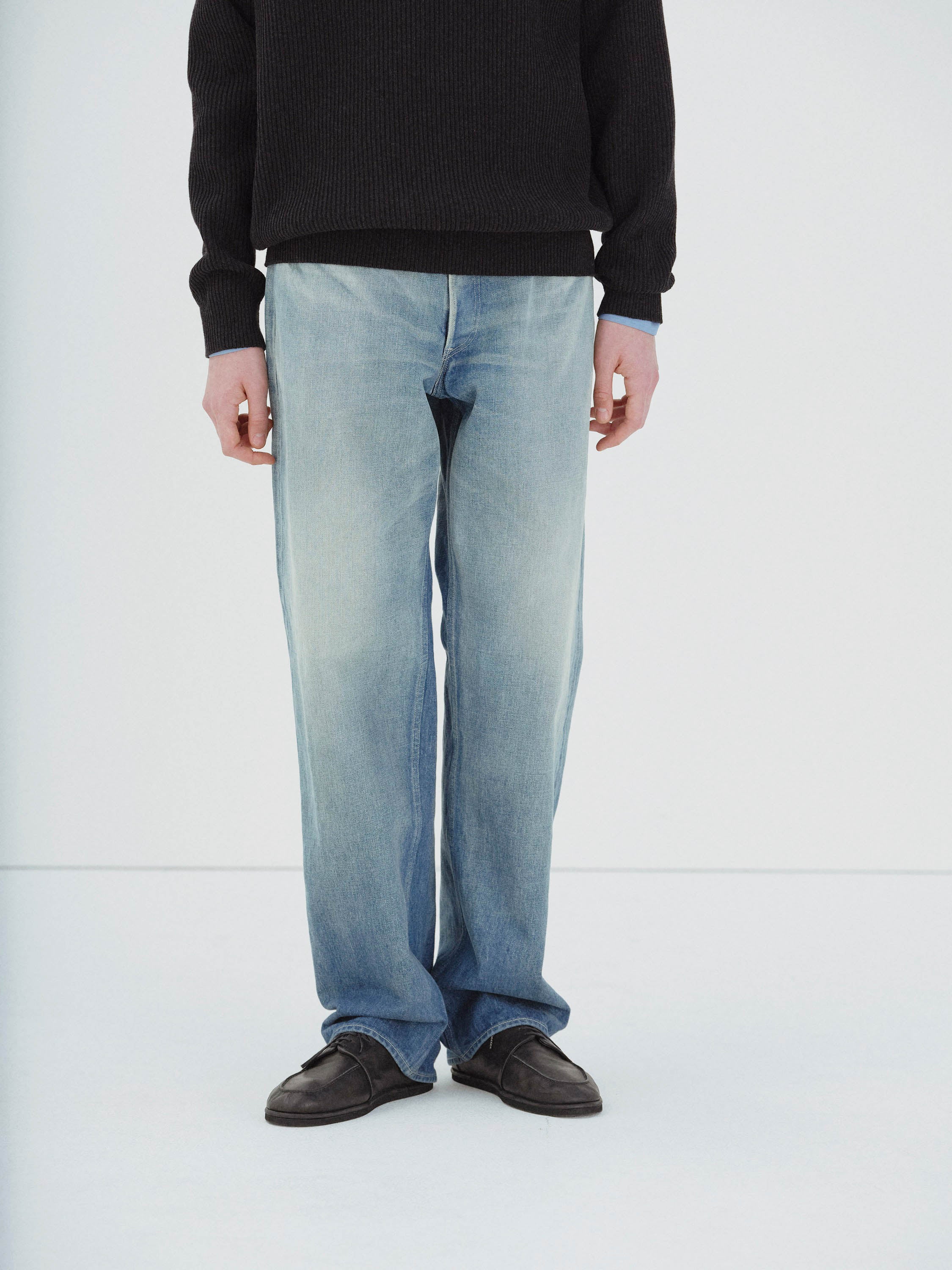 AURALEE Selvedge Faded Heavy Denim Wide Pants - FADED INDIGO AURALEE Selvedge Faded Heavy Denim Wide Pants - FADED INDIGO