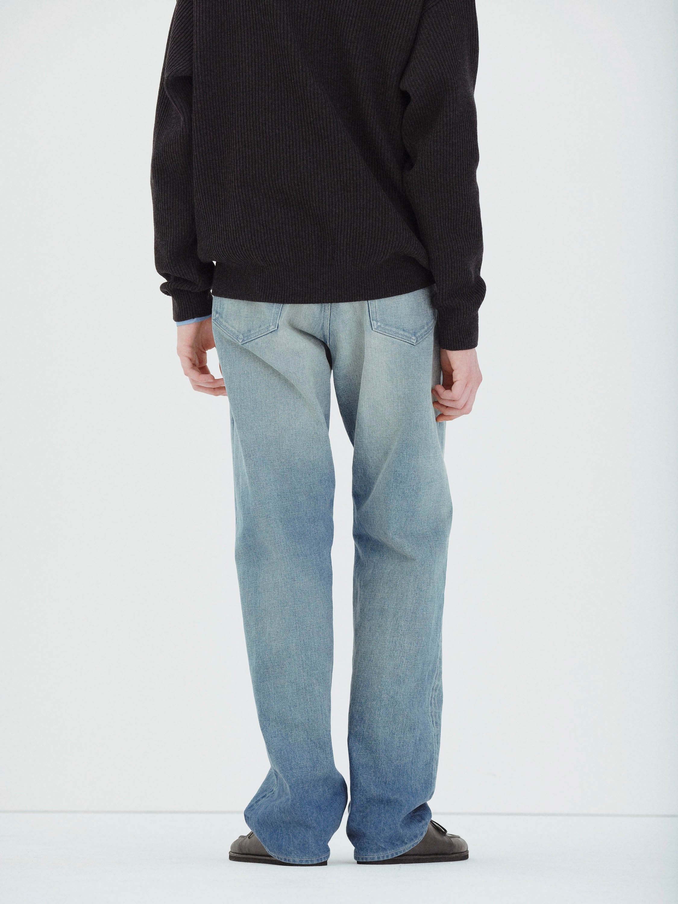 AURALEE Selvedge Faded Heavy Denim Wide Pants - FADED INDIGO