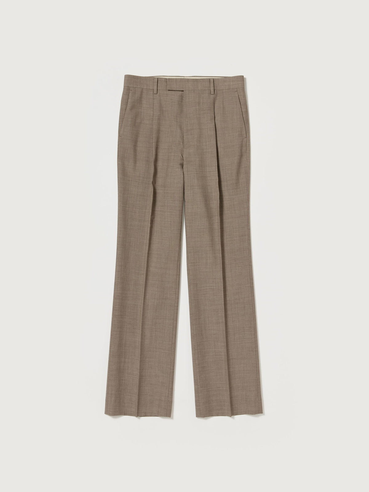 AURALEE Tropical Wool Kid Mohair One-tuck Slacks - BROWN CHECK  