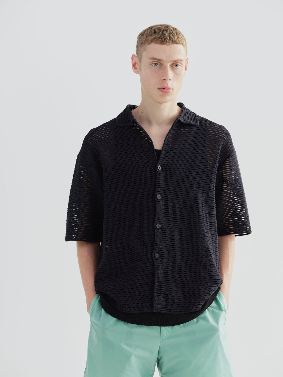 AURALEE Cotton Mesh Knit Half Sleeved Shirt - KHAKI BROWN – Totem