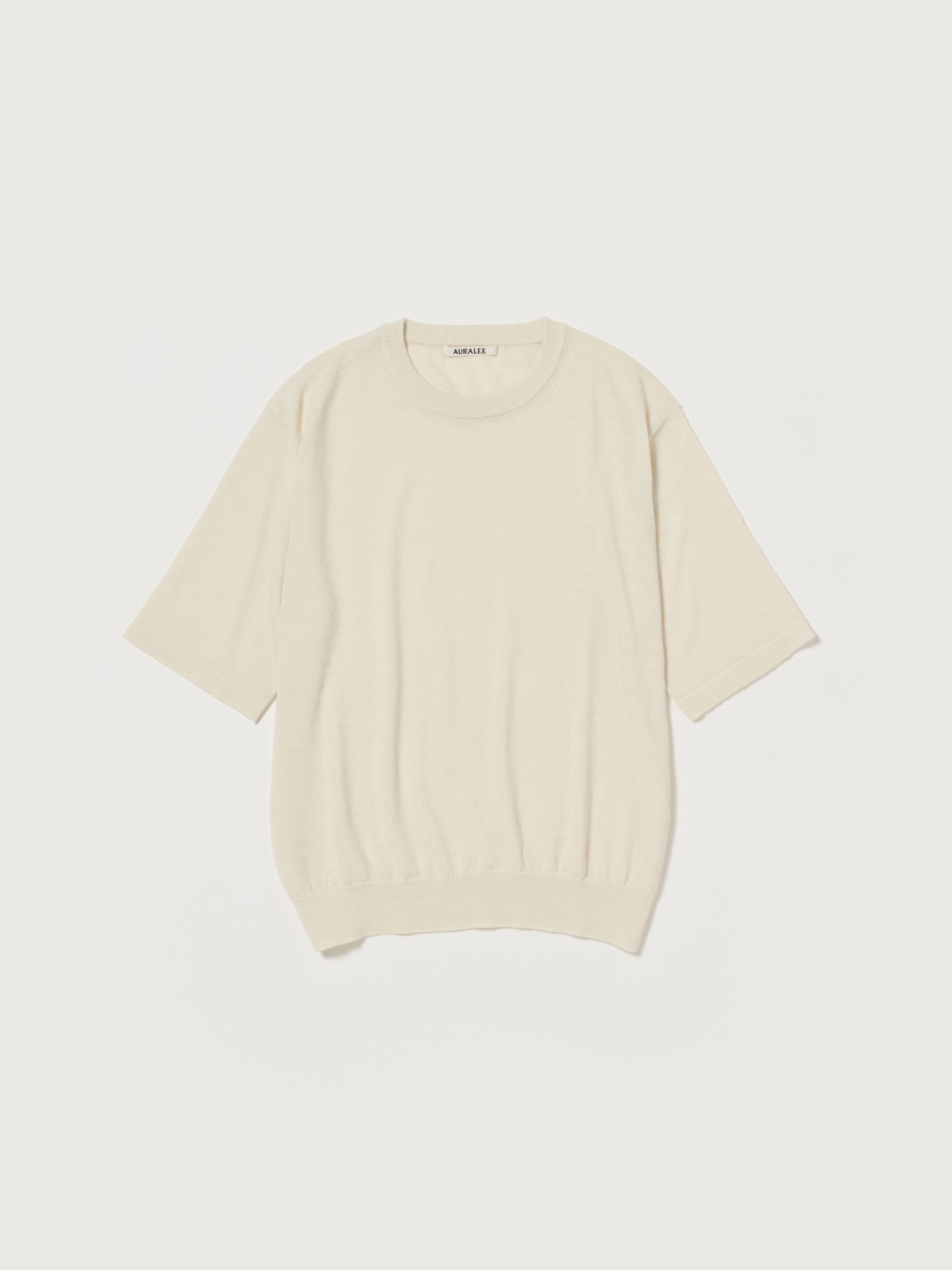 AURALEE Hard Twist Cashmere Knit Tee - IVORY WHITE – Totem AURALEE Hard Twist Cashmere Knit Tee - IVORY WHITE – Totem