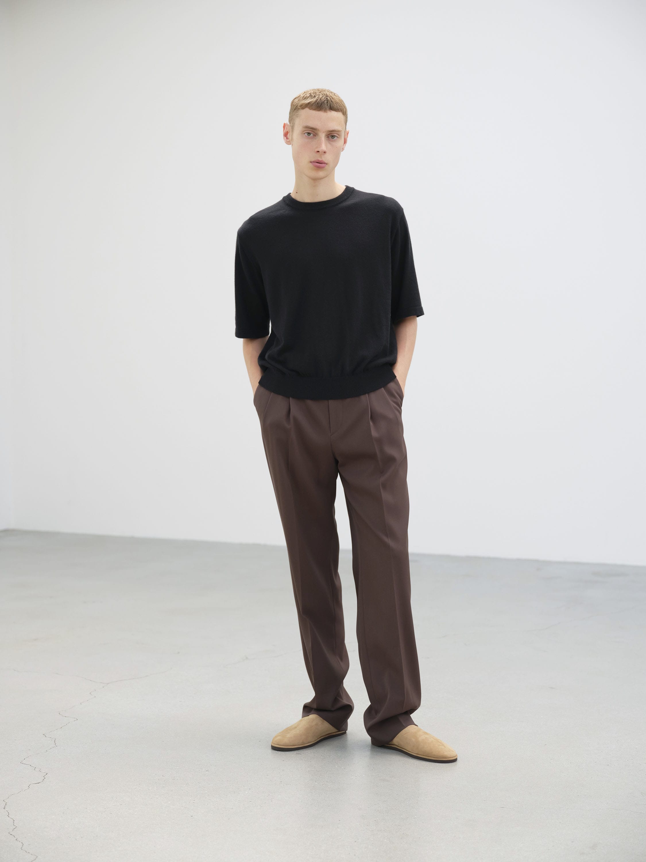 AURALEE Hard Twist Cashmere Knit Tee - IVORY WHITE – Totem Brand Co.