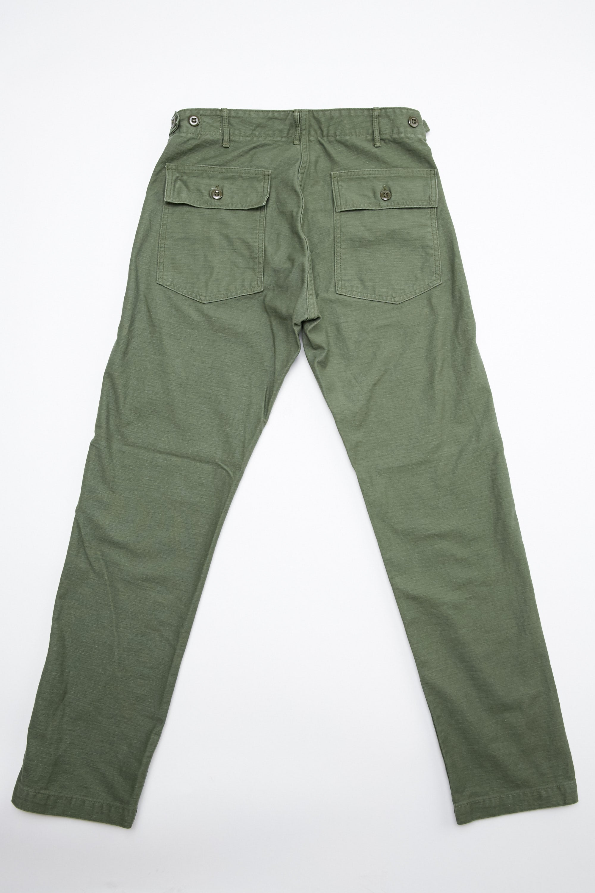 orSlow Slim Fit Fatigue Pants - Green Reverse Cotton Sateen