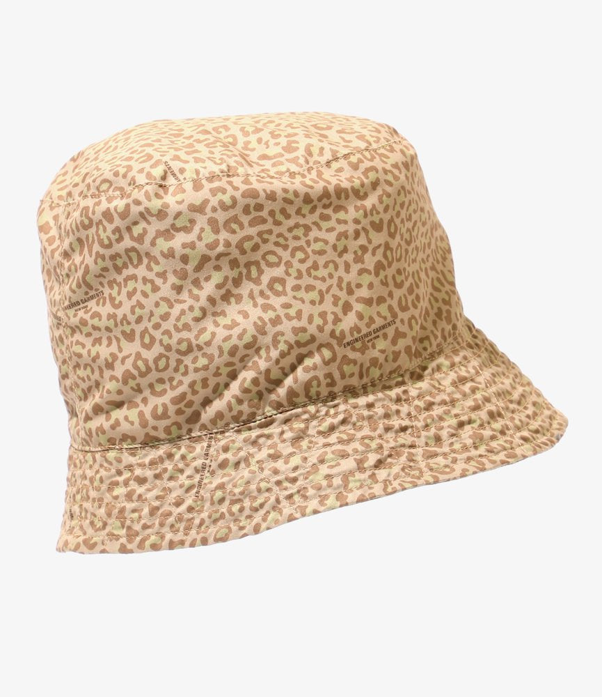 Engineered Garments Bucket Hat - Brown Poly Fiber Leopard Print