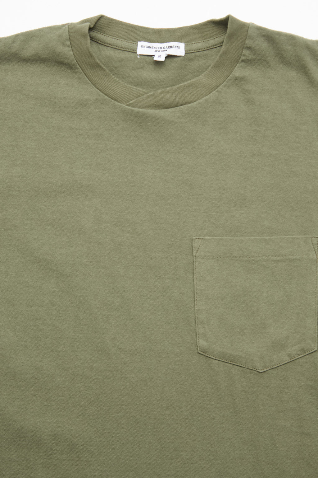 Engineered Garments Workaday Plain Cross Crew Neck T-Shirt - Olive