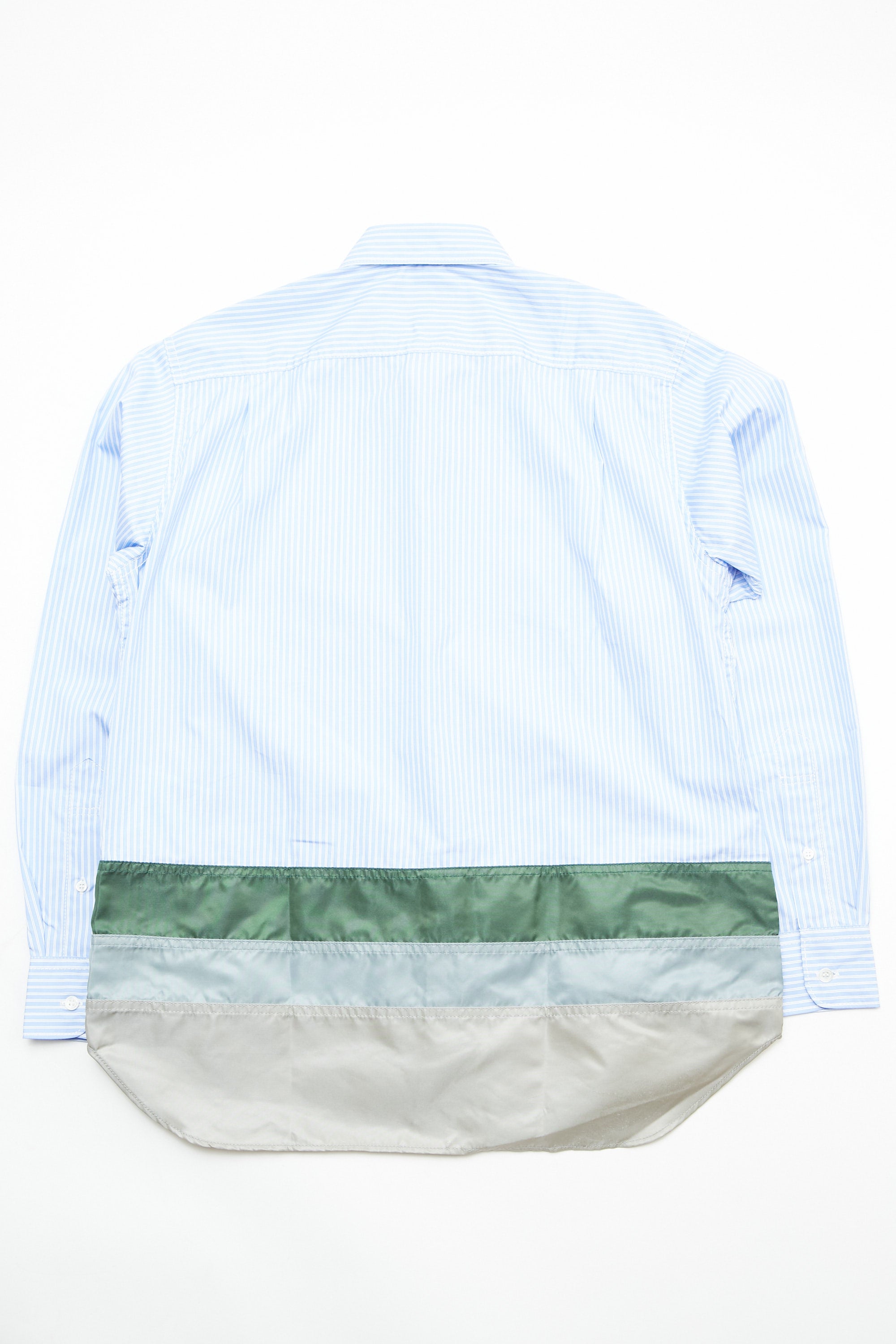 Comme des Garçons HOMME Cotton Stripe x Nylon Twill Shirt - Sax 