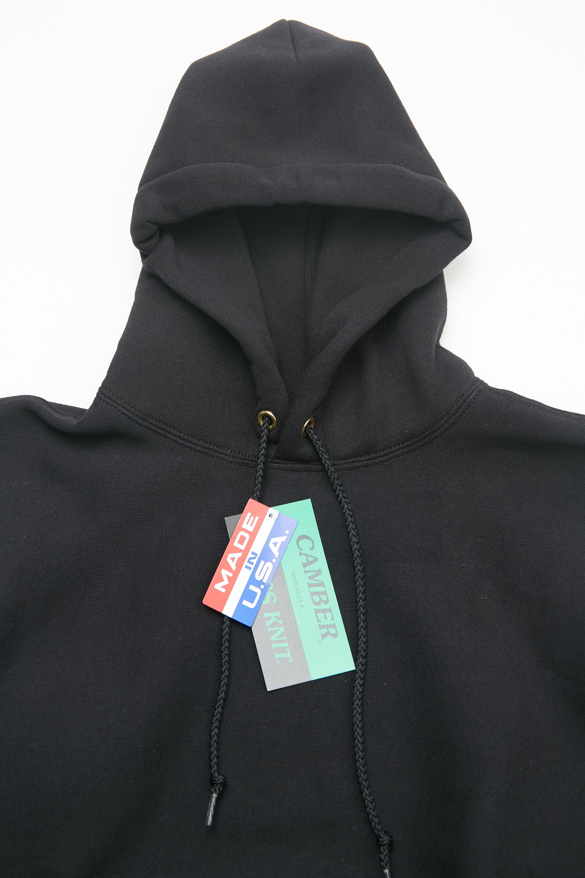 Camber #232 Cross-Knit Heavyweight Pullover Hooded Sweatshirt - Black - M