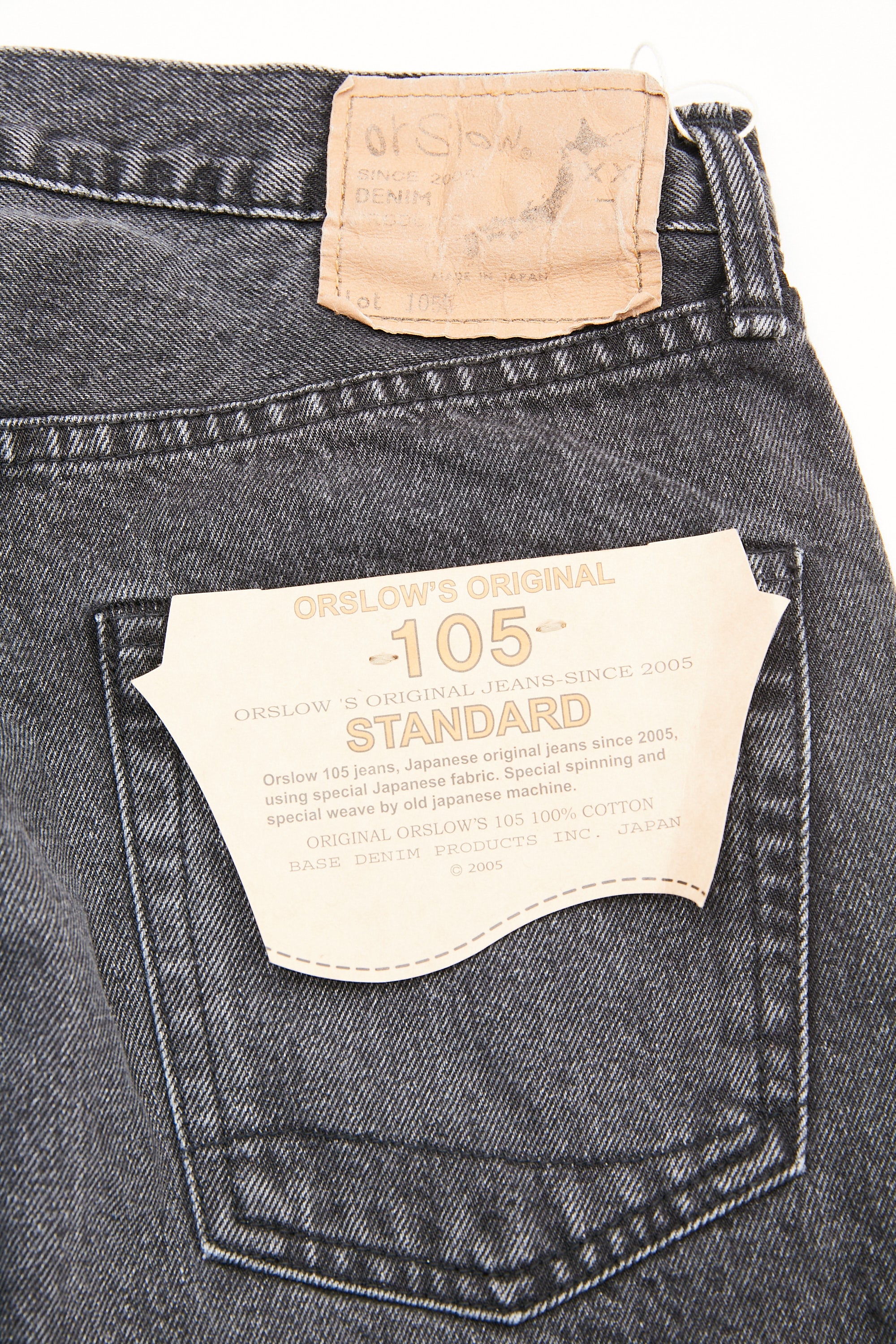 orSlow 105 90'S BLACK DENIM - STONE WASH – Totem Brand Co.