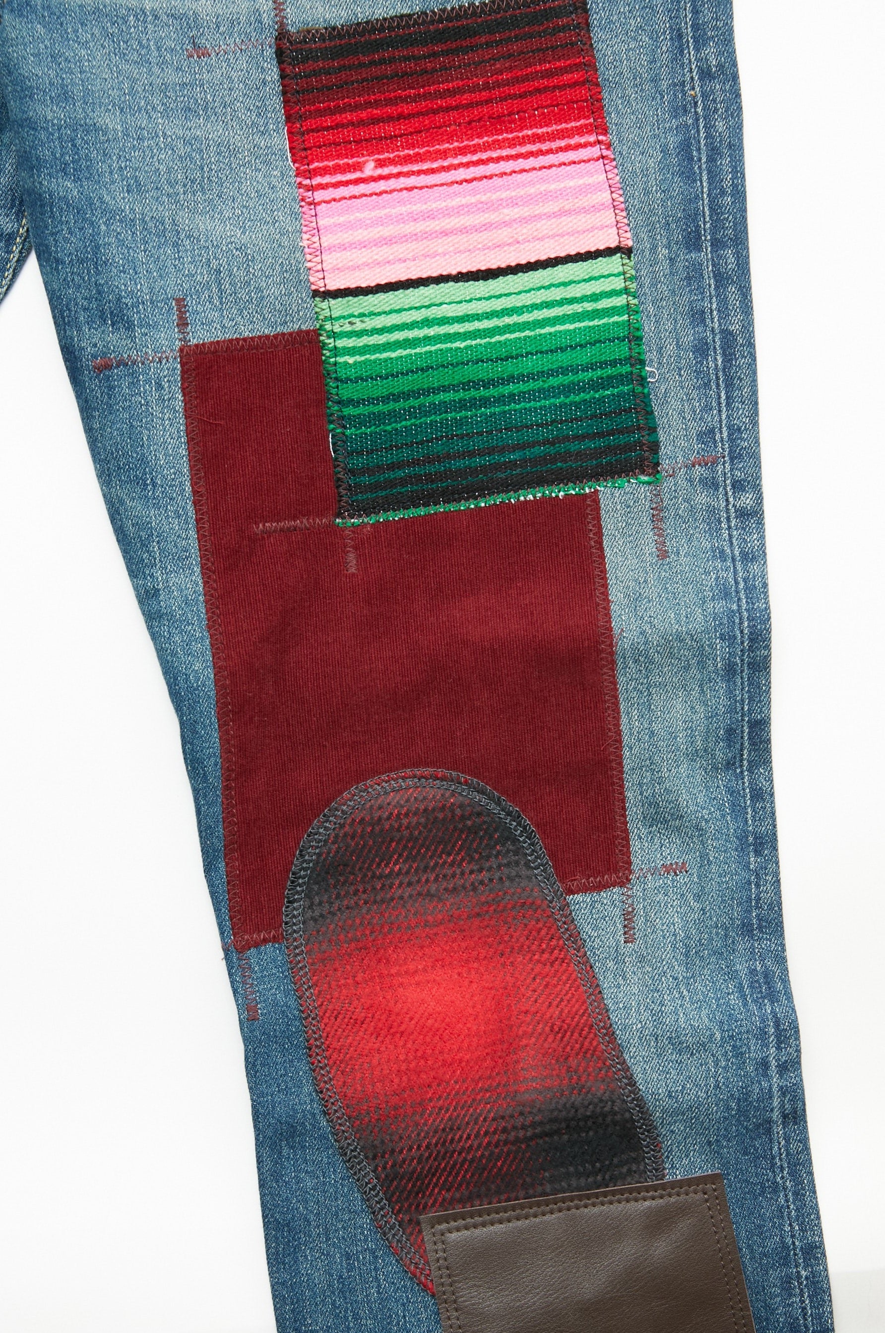 JUNYA WATANABE MAN Cotton Selvedge Denim x Multi Fabrics Mix Levi's W Name  - INDIGO X MIX