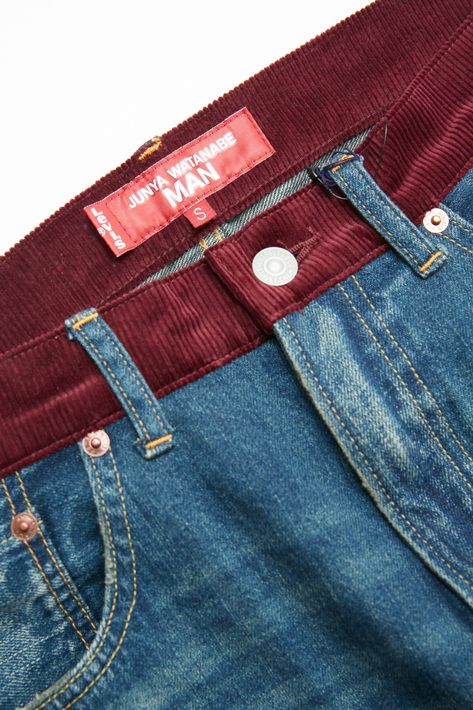 JUNYA WATANABE MAN Cotton Selvedge Denim x Multi Fabrics Mix Levi's W Name  - INDIGO X MIX