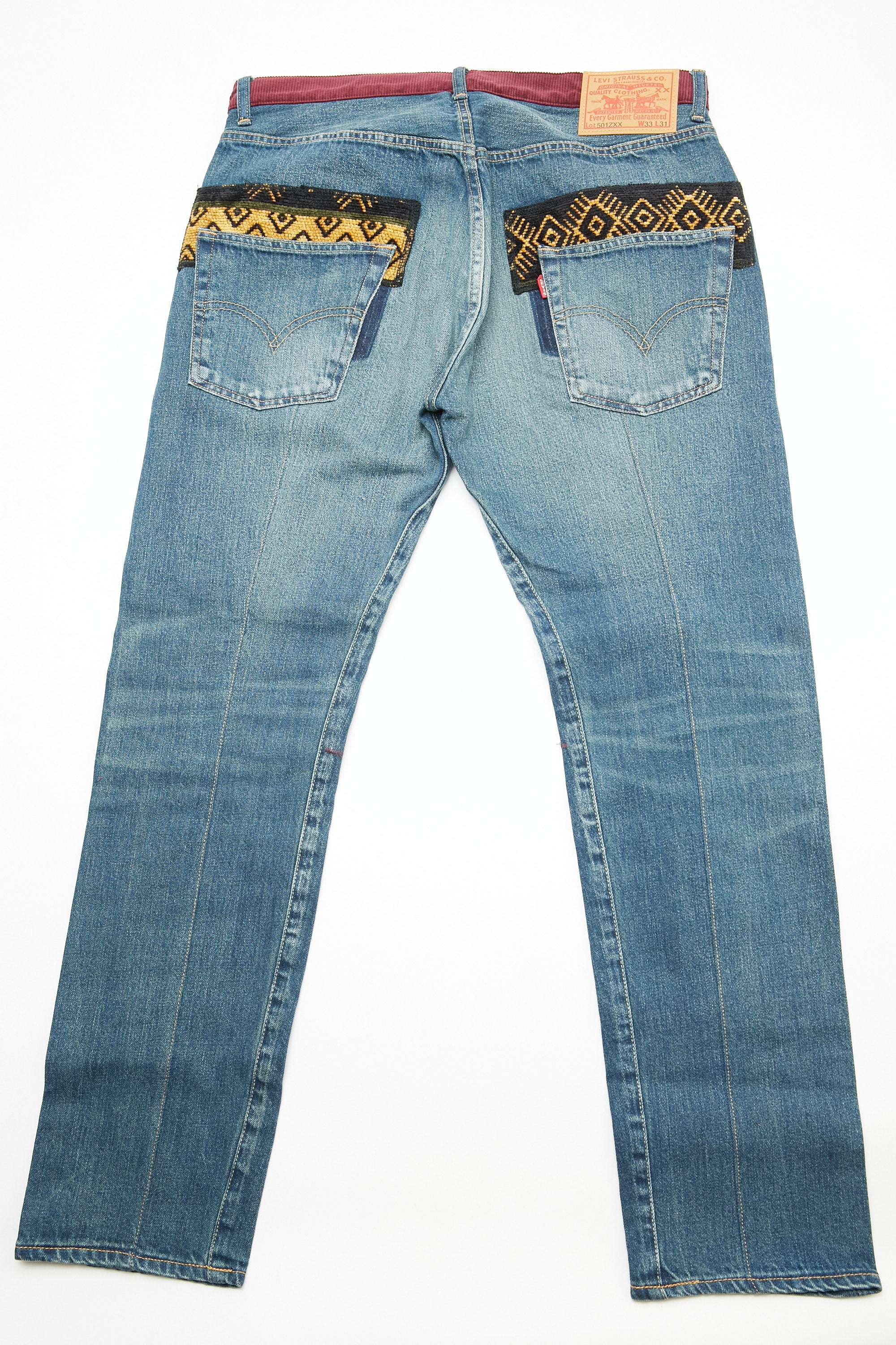 JUNYA WATANABE MAN Cotton Selvedge Denim x Multi Fabrics Mix Levi's W Name  - INDIGO X MIX