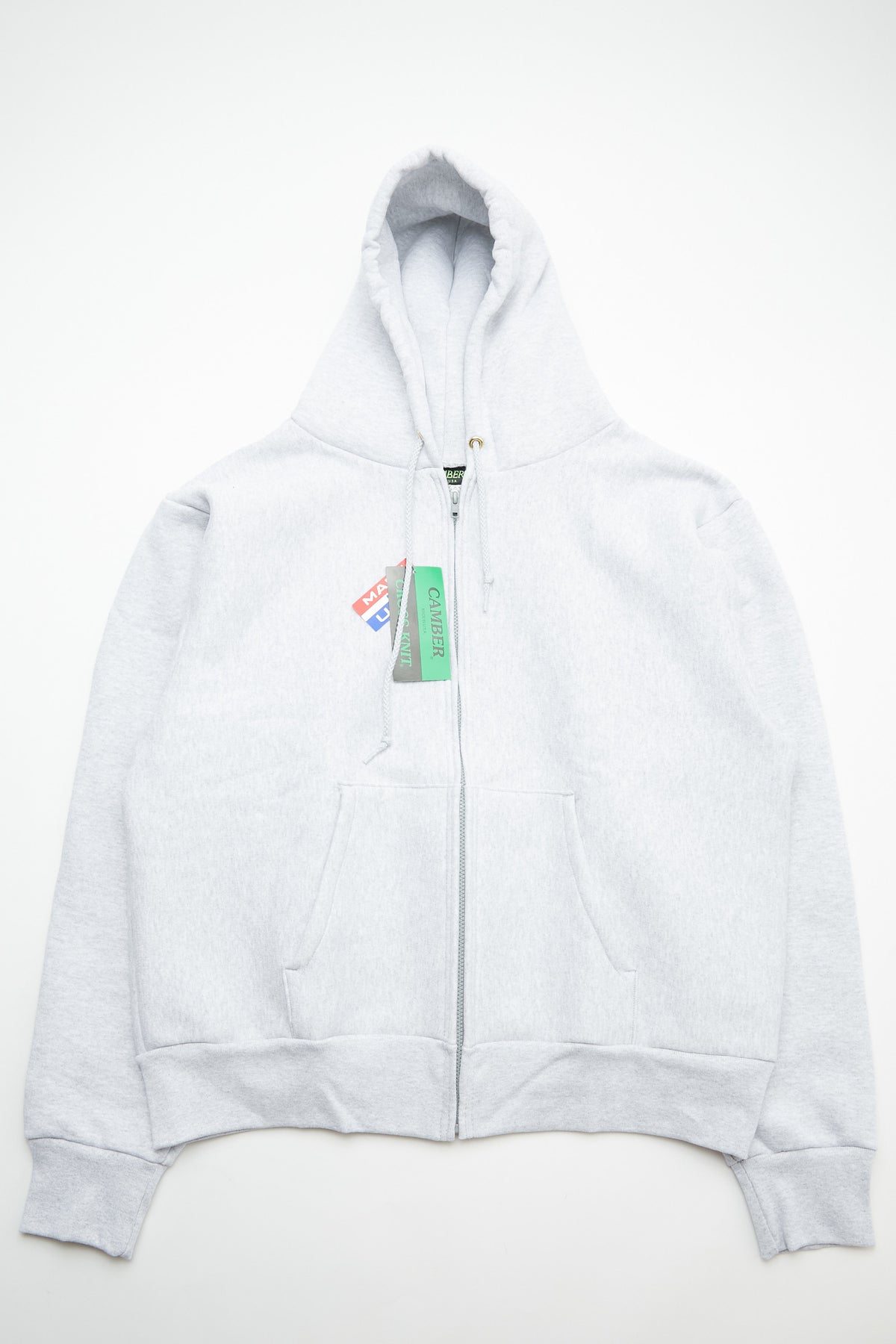 Camber #231 12oz Heavyweight Cross Knit Zippered Hoodie - Grey 