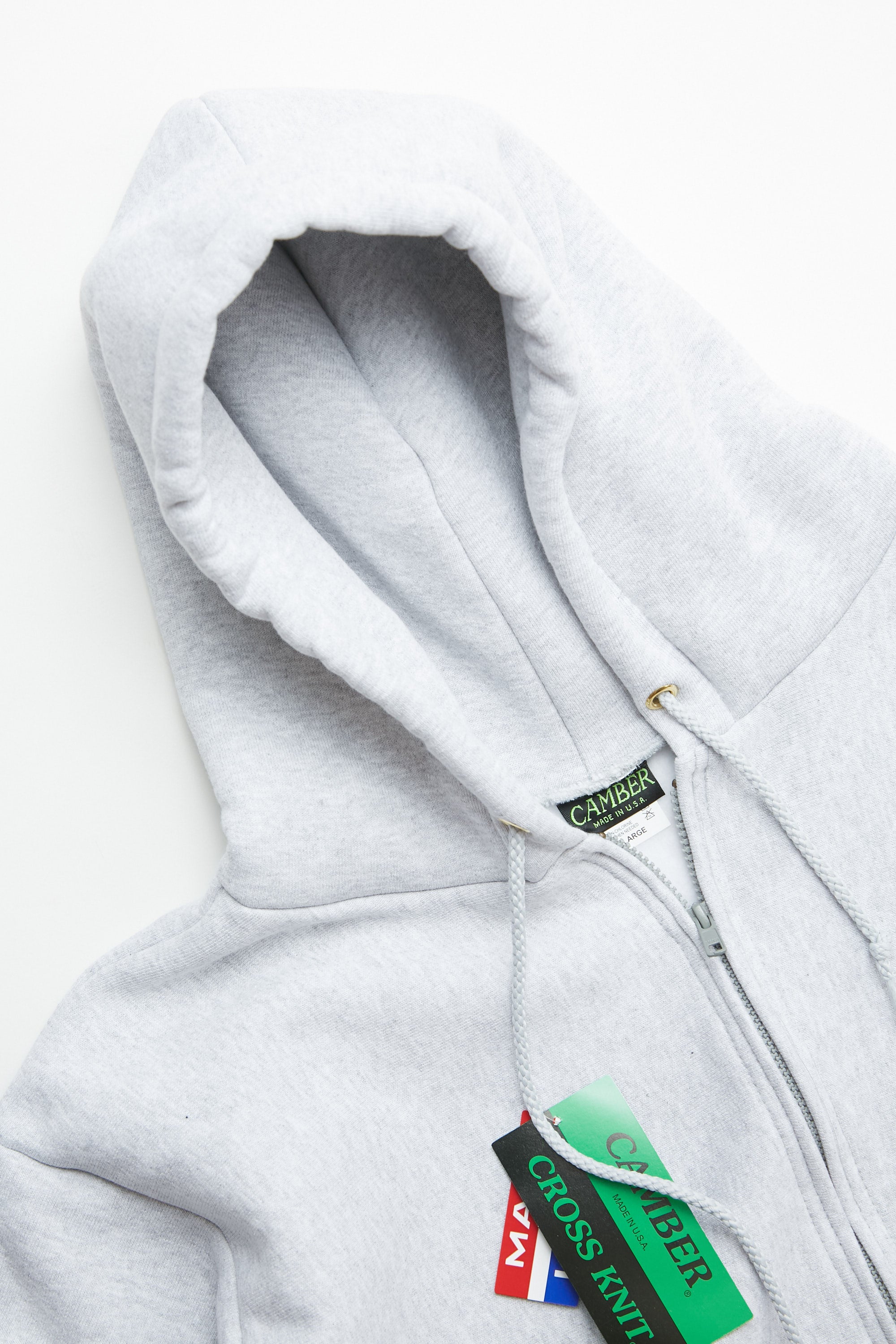 Camber #231 12oz Heavyweight Cross Knit Zippered Hoodie - Grey