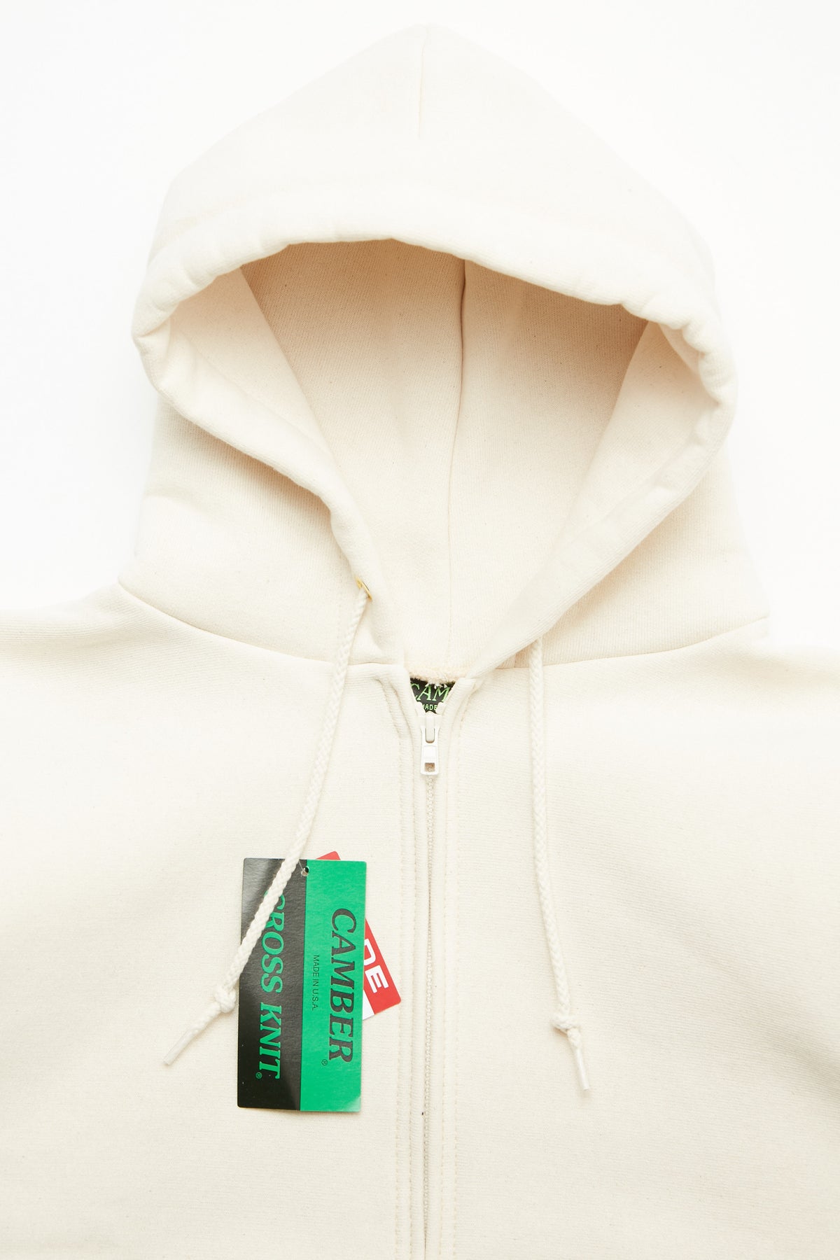Camber #231 12oz Heavyweight Cross Knit Zippered Hoodie - Natural 
