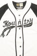 Kapital KOUNTRY 16/- Dense Jersey Baseball Shirt (BONE) - ECRU x BLACK