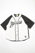 Kapital KOUNTRY 16/- Dense Jersey Baseball Shirt (BONE) - ECRU x BLACK
