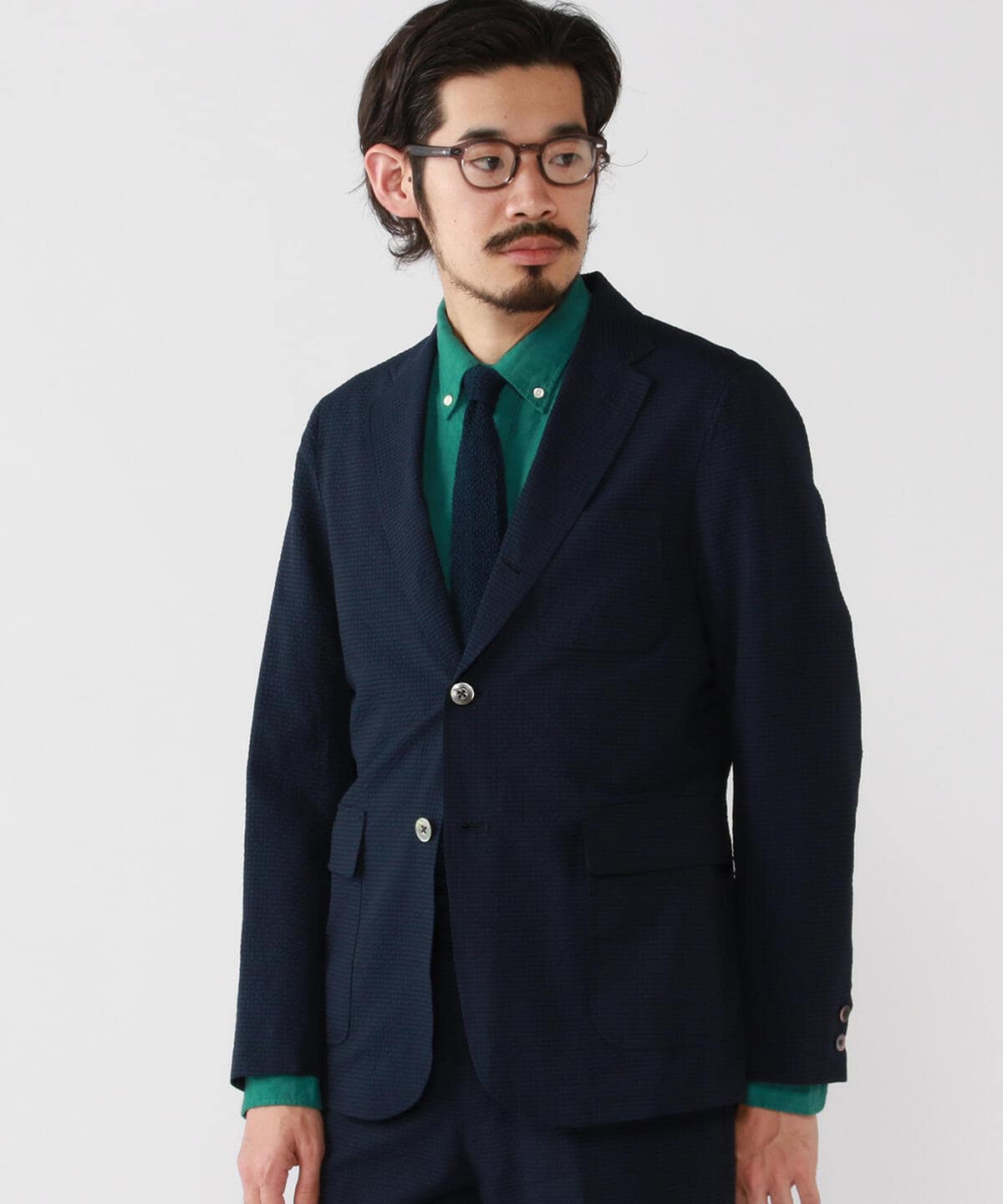 ERRICO FORMICOLA ネイビー ウールサージ3Bスーツ　BEAMS Beams Plus | 3B Jacket Seersucker | Navy Solid – Totem Brand Co.