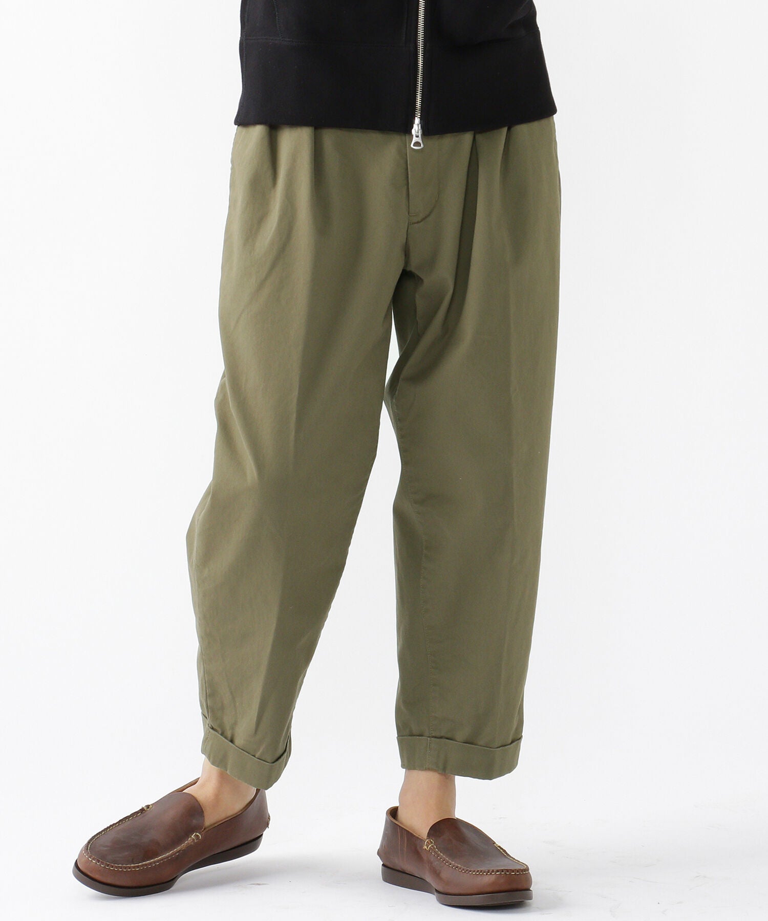 Beams Plus 2 Pleats Twill - Olive