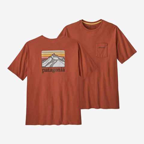 Patagonia Men's Line Logo Ridge Pocket Responsibili-Tee® - Quartz Coral