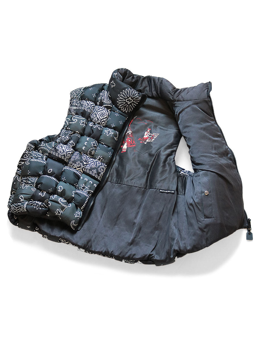 Kapital Bandana Print Nylon KEEL-WEAVING Vest - Black – Totem