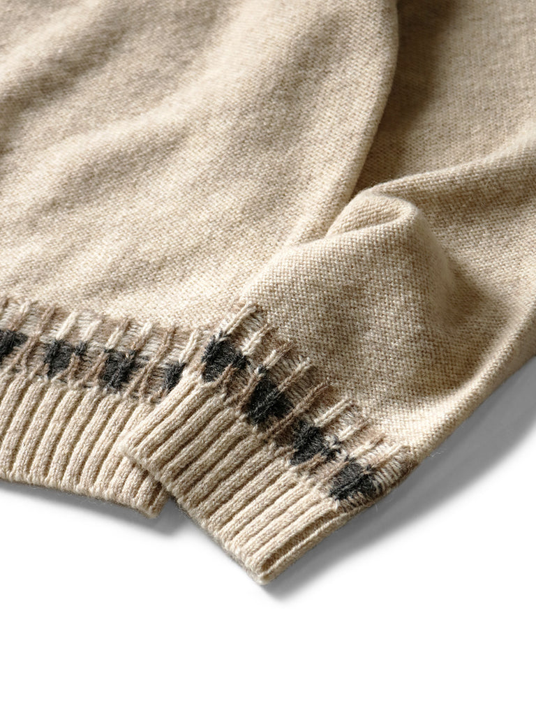 Kapital 5G Wool Happy Smilie Patch Raglan Sweater Natural – Totem Brand Co.