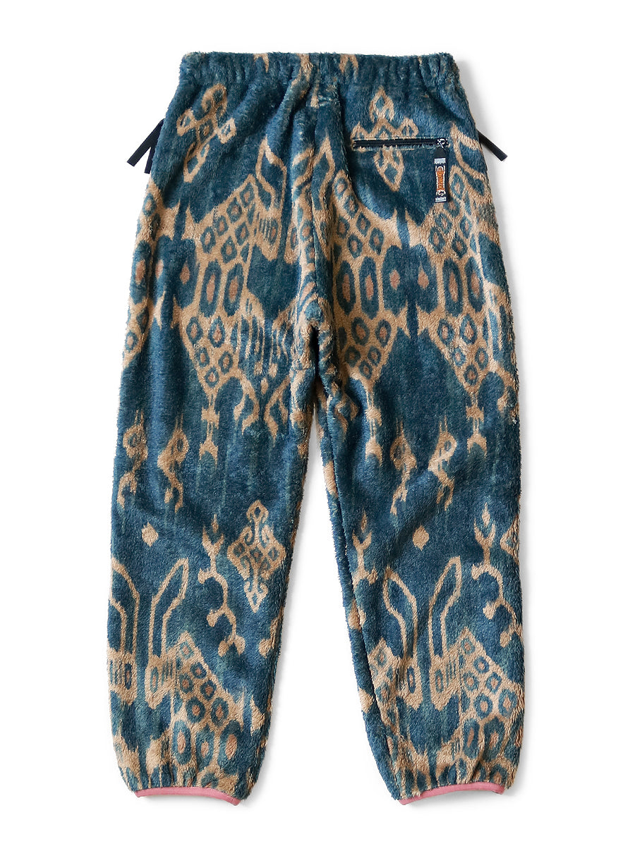 Kapital Damask Fleece Easy Pants - Brown/blue