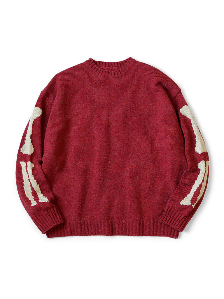 Kapital 5G cotton Knit BONE crew sweater - Red – Totem Brand Co.