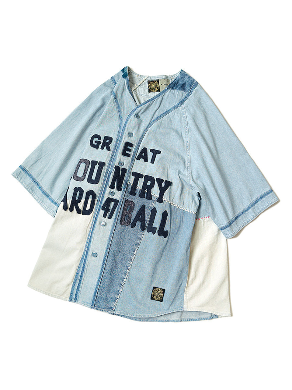 Kapital KOUNTRY 8oz Reconstruction Denim GREAT KOUNTRY Baseball Shirt -  Indigo (Processing) - Totem Brand Co.