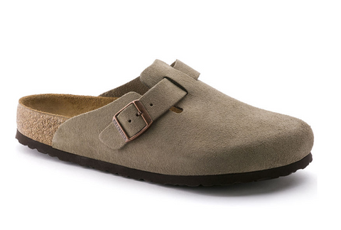 Birkenstock Boston- Soft Footbed - Suede Leather - Taupe