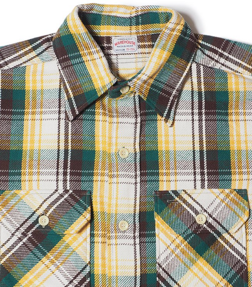 Warehouse & Co. Lot 3104 Flannel Shirts - Green One Wash – Totem