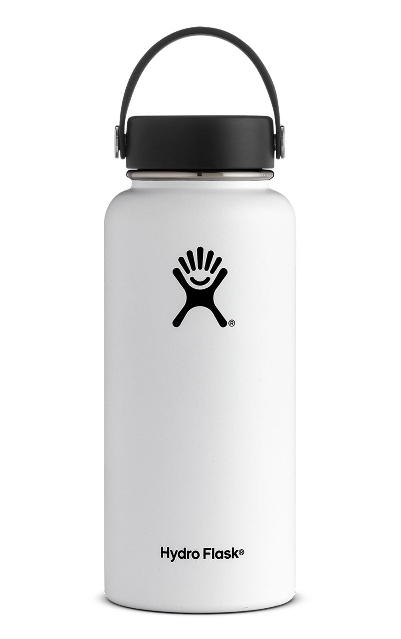 Hydro Flask White Insulated Wide Mouth Stainless Steel Water Bottle 32oz New