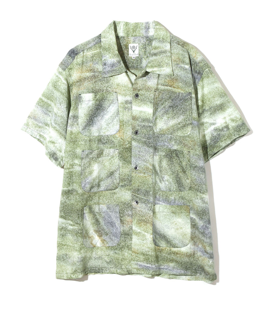 South2 West8 S/S 6 Pocket Shirt - Uneven dye Green