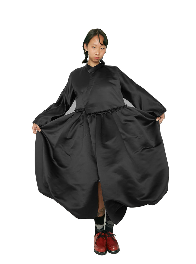 Comme des Garçons Comme des Garçons (CDGCDG) Poly Satin Thick Dress - Black