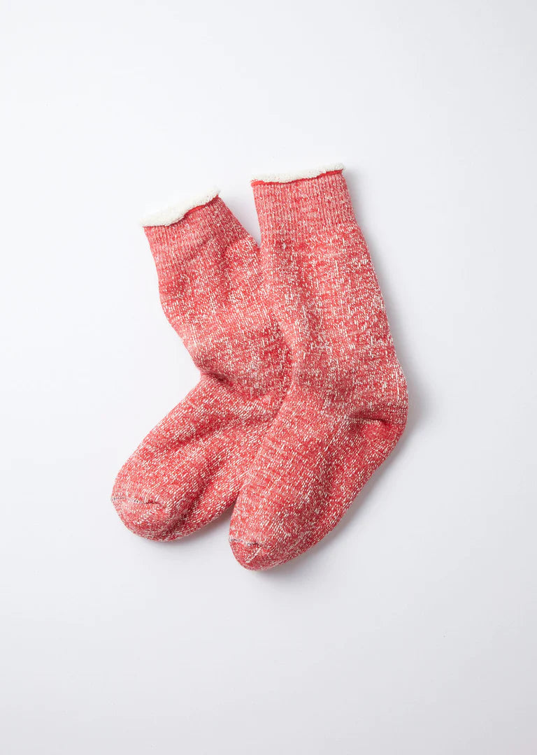 RoToTo Double Face Crew Knit Sock - Red