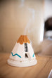 Incienso de Santa Fe White Teepee Burner - Turquoise & Buckskin with Piñon Natural Wood Incense